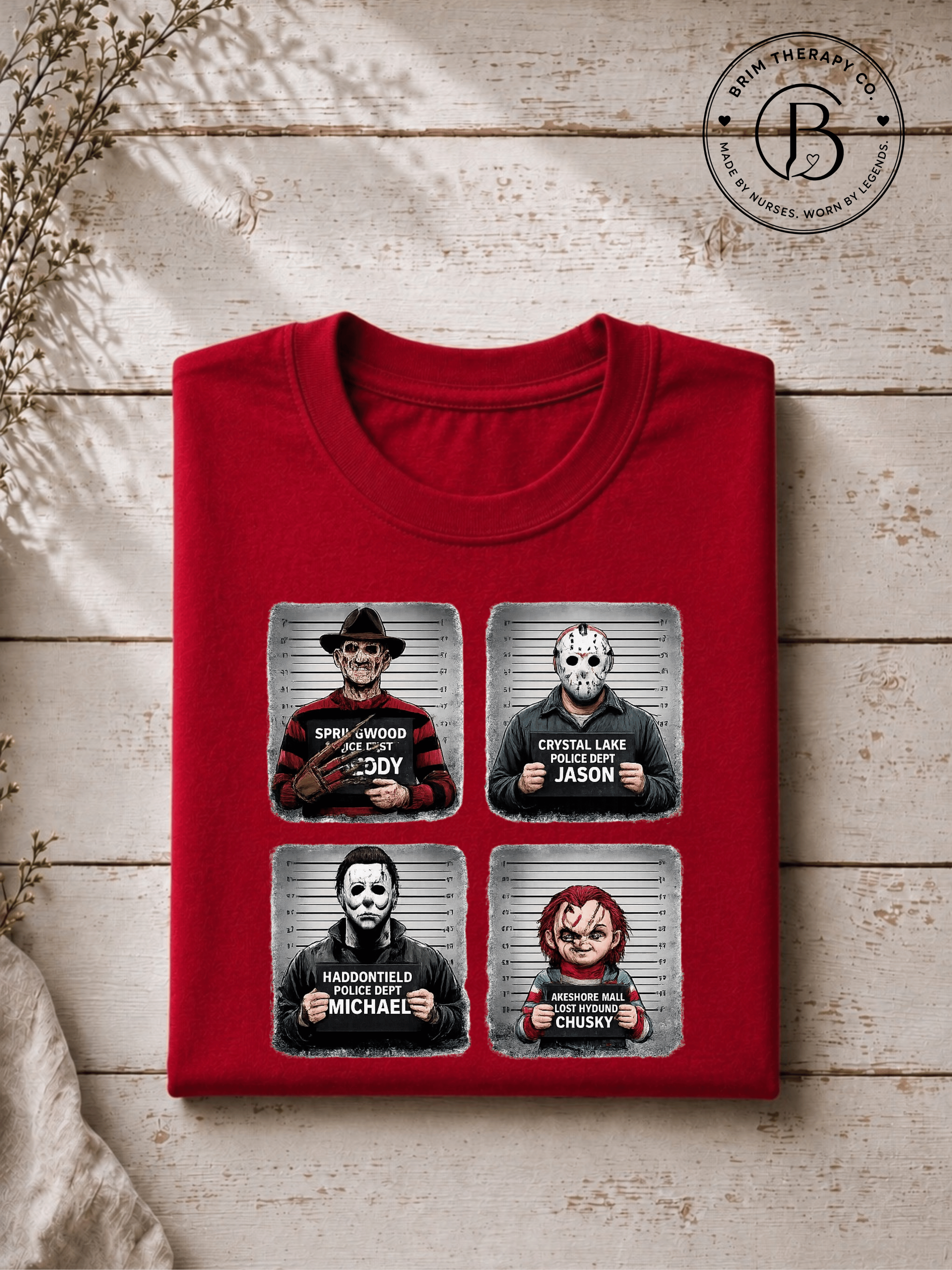 SEHL1019: Booked & Busted Horror Icons Tee