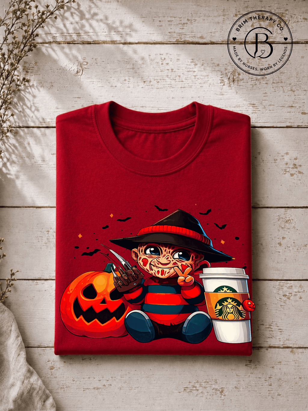 SEHL1039: Nightmare Fuel & Coffee Freddy Halloween Tee