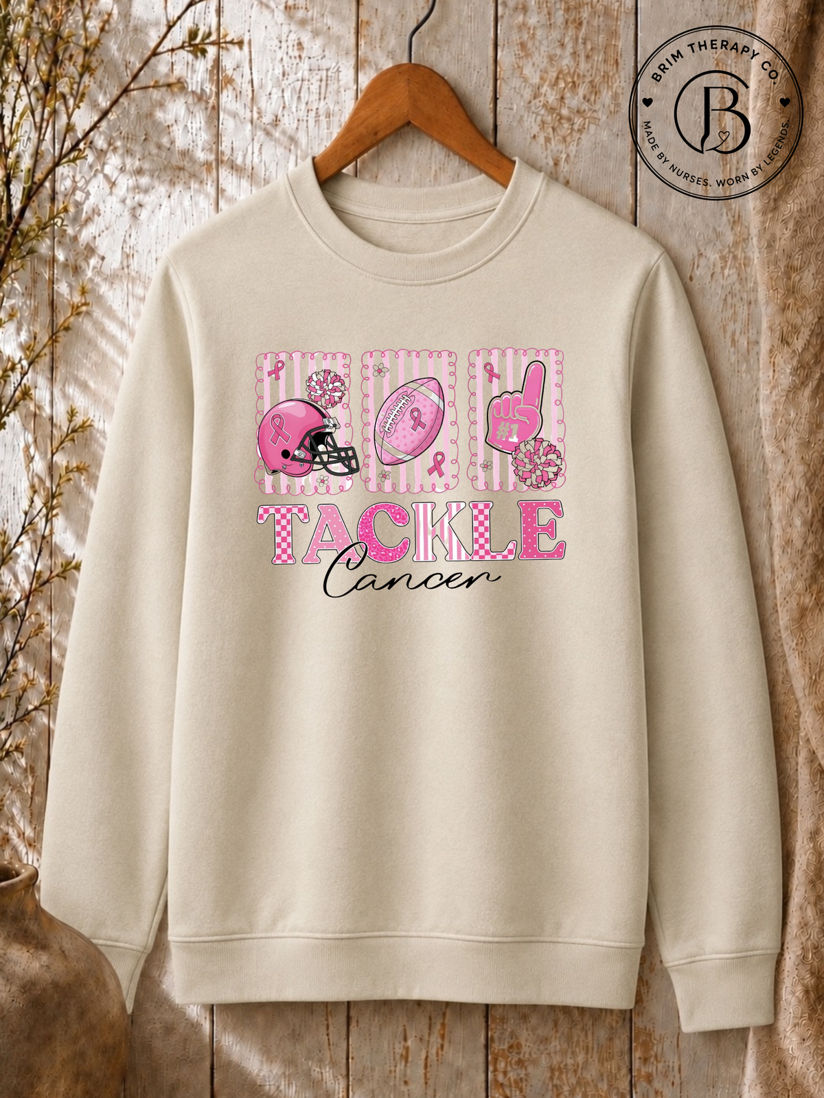 SPFB1273: Tackle Cancer Pink Out Football Tee