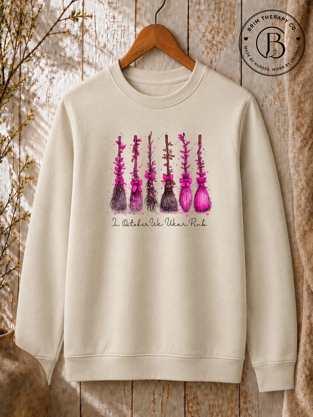 SEHL1312: In October We Wear Pink Witchy Graphic Tee